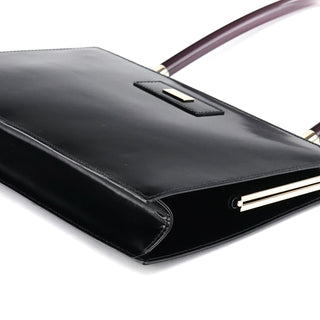 Gucci Black Patent Leather Lucite Handle Bag