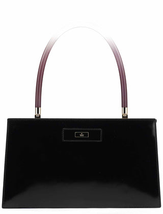 Gucci Black Patent Leather Lucite Handle Bag