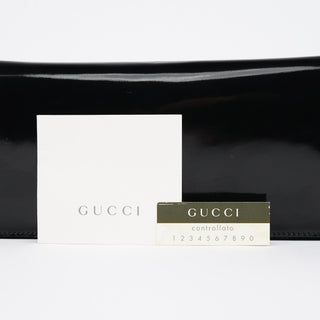 Gucci Black Patent Leather Metal Handle Bag