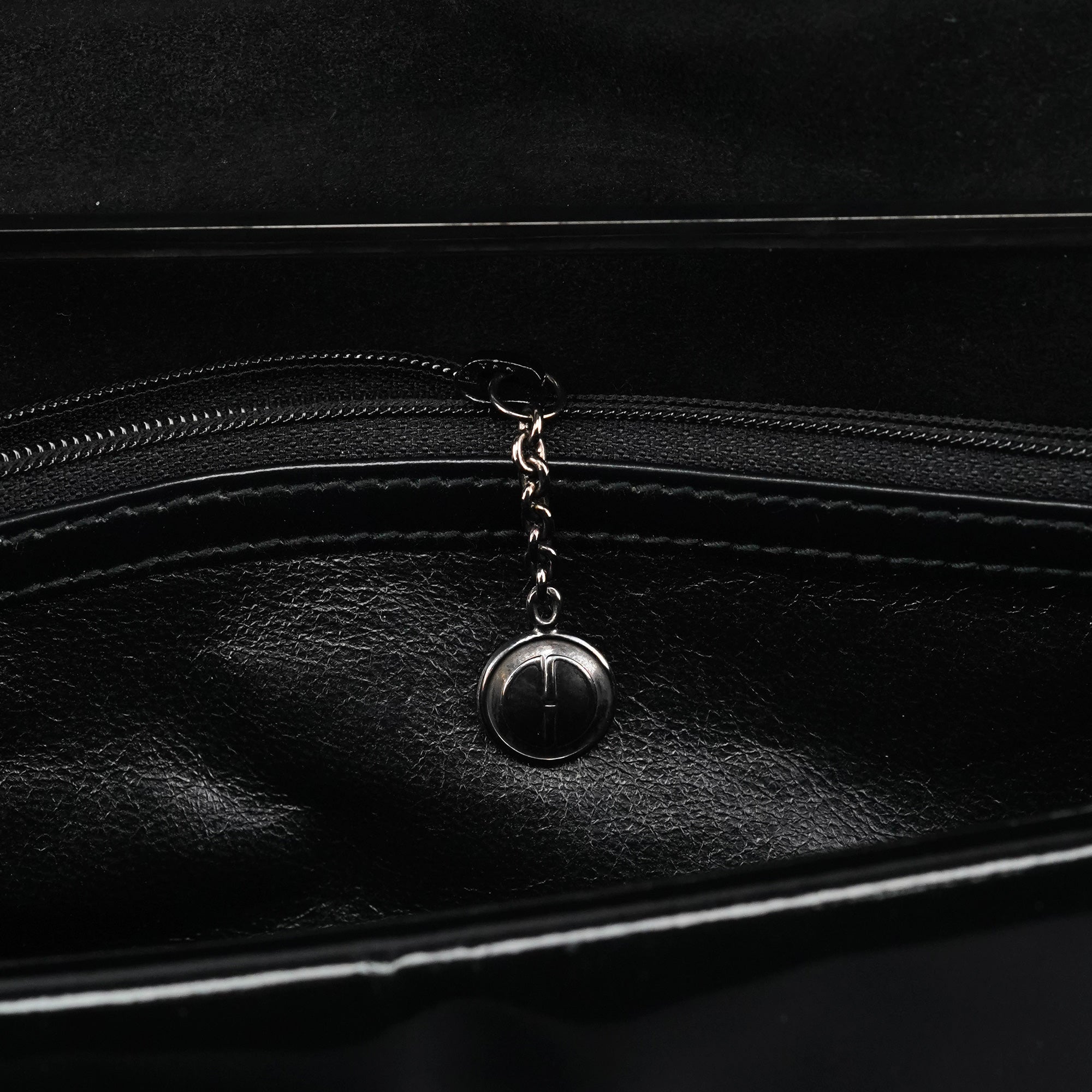 Gucci Black Patent Leather Metal Handle Bag