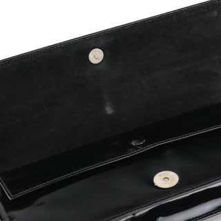 Gucci Black Patent Leather Metal Handle Bag