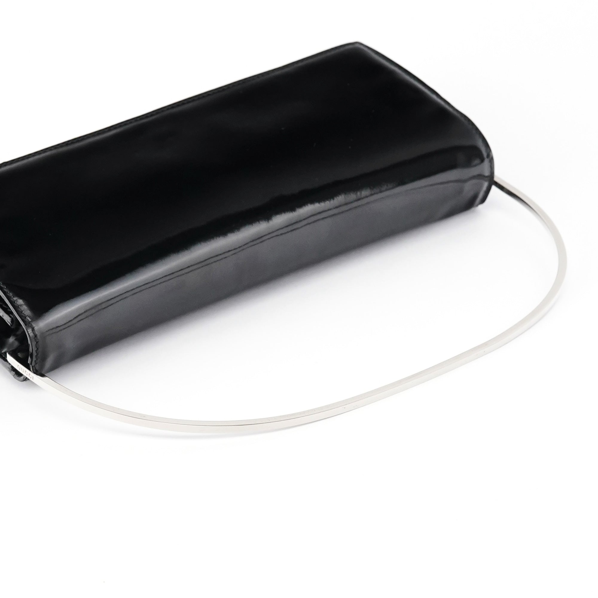 Gucci Black Patent Leather Metal Handle Bag