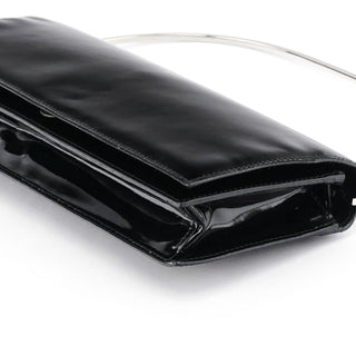 Gucci Black Patent Leather Metal Handle Bag