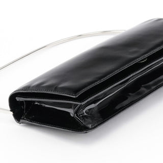 Gucci Black Patent Leather Metal Handle Bag