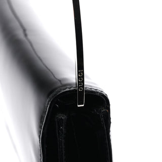Gucci Black Patent Leather Metal Handle Bag