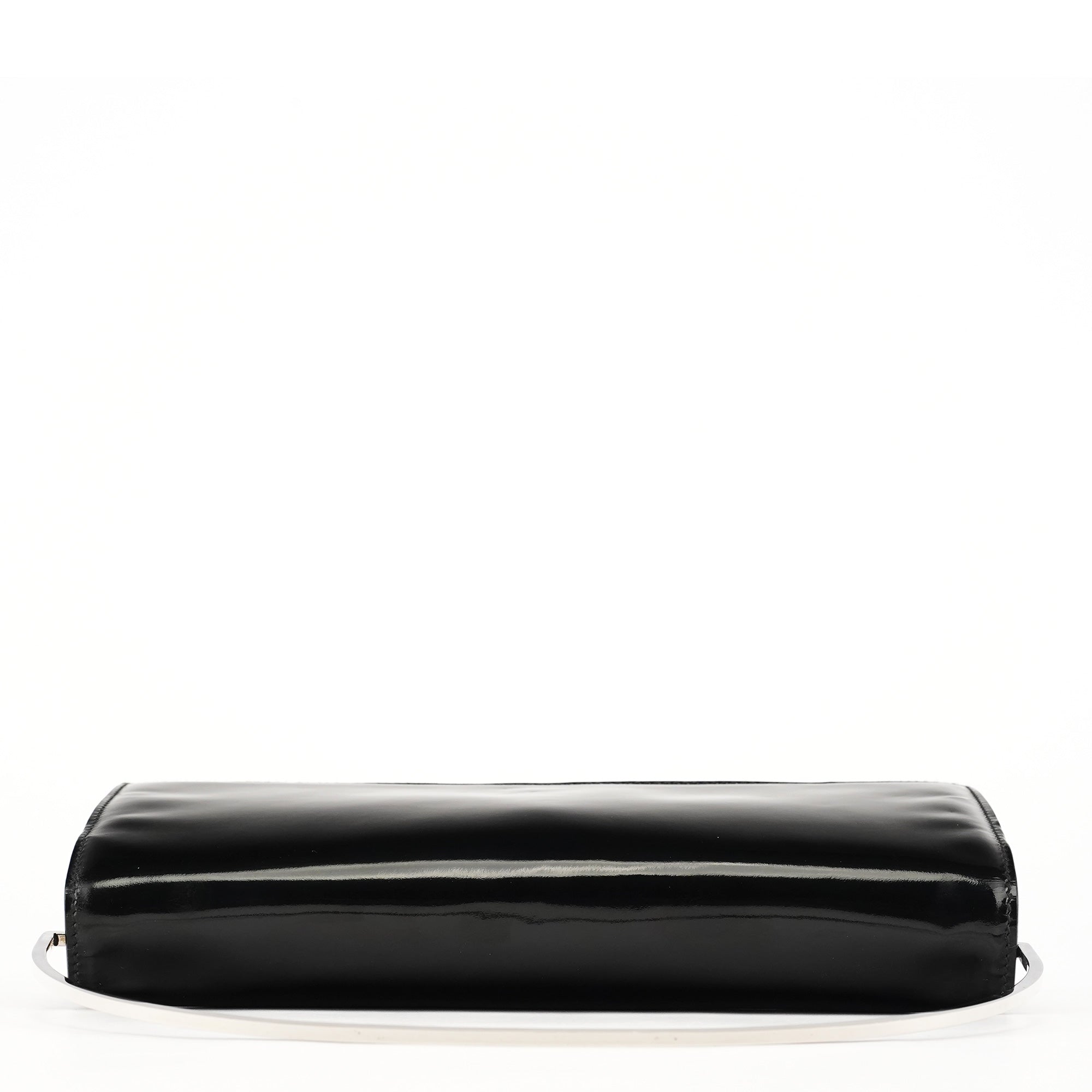 Gucci Black Patent Leather Metal Handle Bag