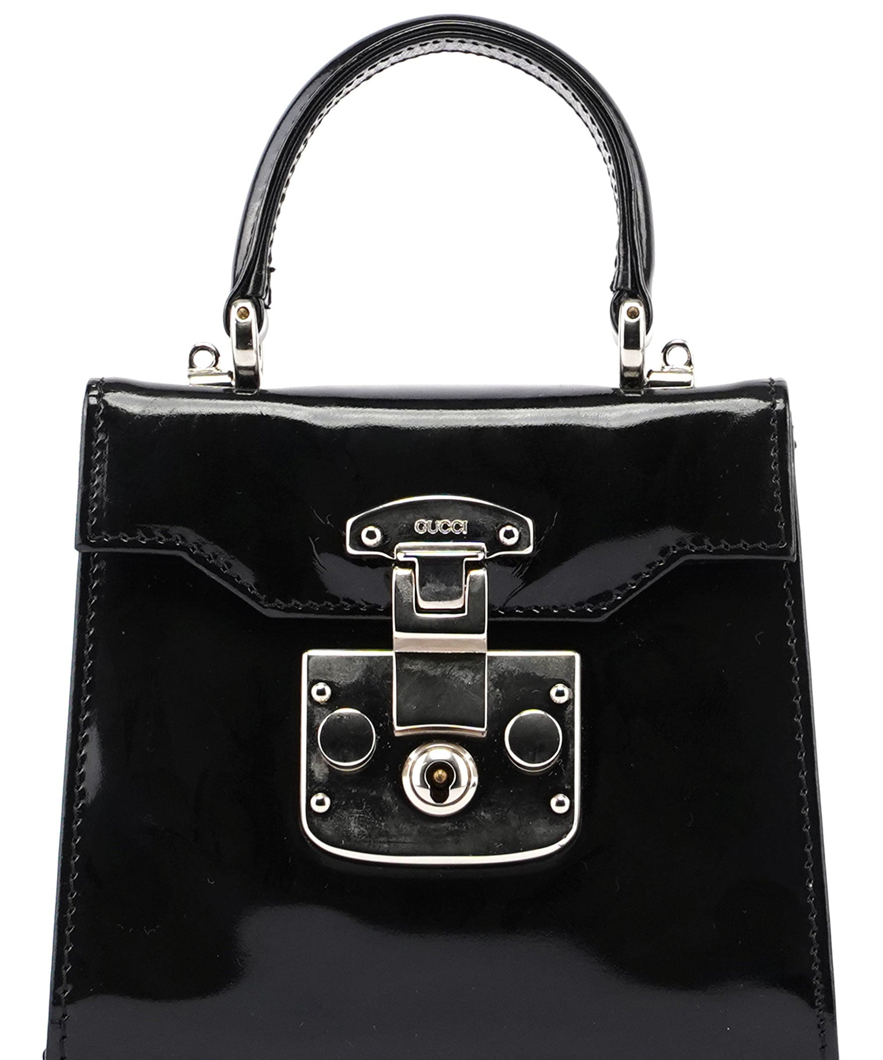 Gucci Black Patent Micro Ladylock