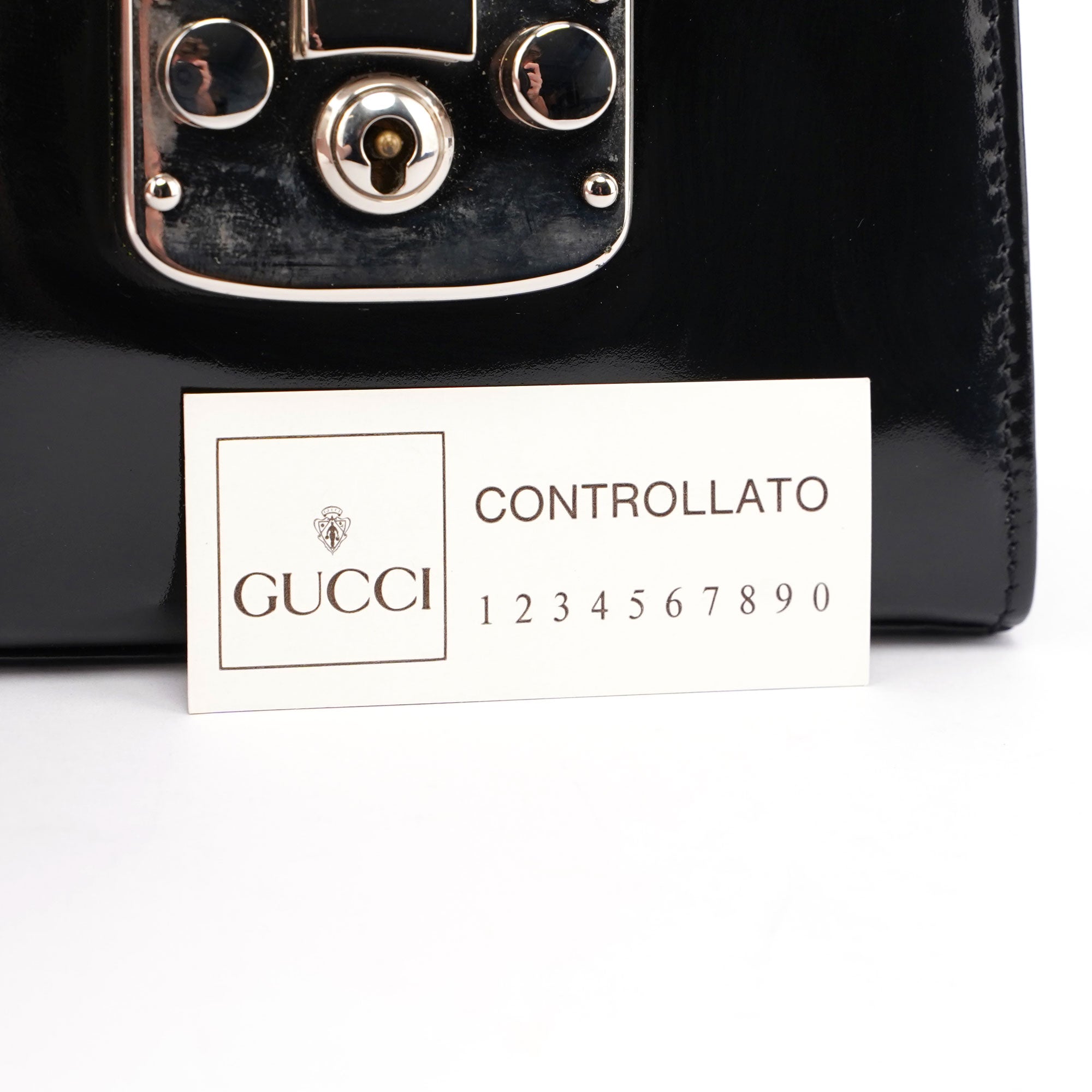 Gucci Black Patent Micro Ladylock