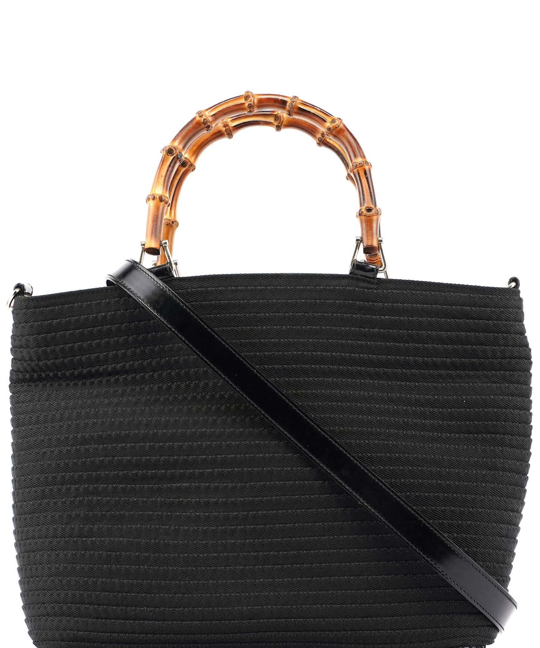 Gucci Black Quilted Bamboo Tote