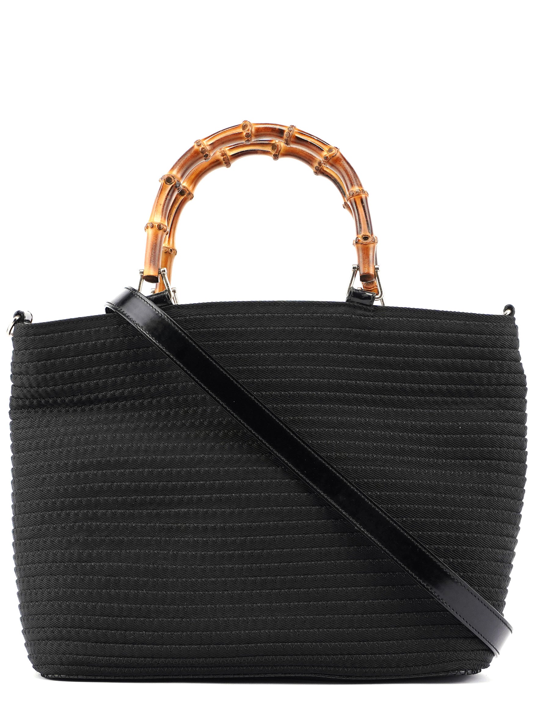 Gucci Black Quilted Bamboo Tote