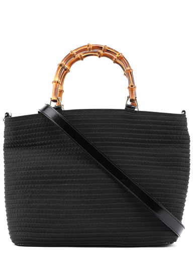 Gucci Black Quilted Bamboo Tote