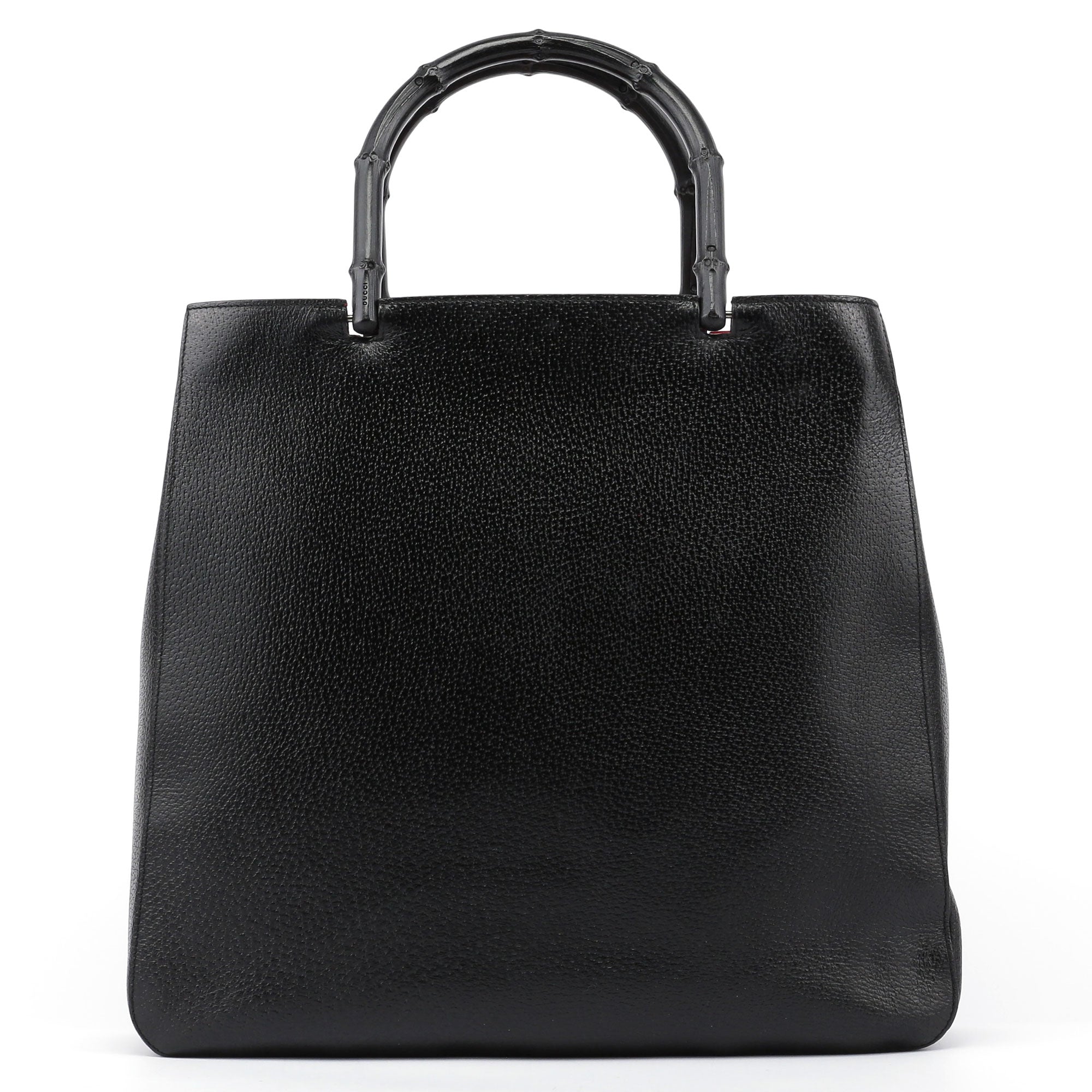 Gucci Sac cabas Bamboo en cuir noir et daim rouge