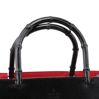 Gucci Black Red Bamboo Tote