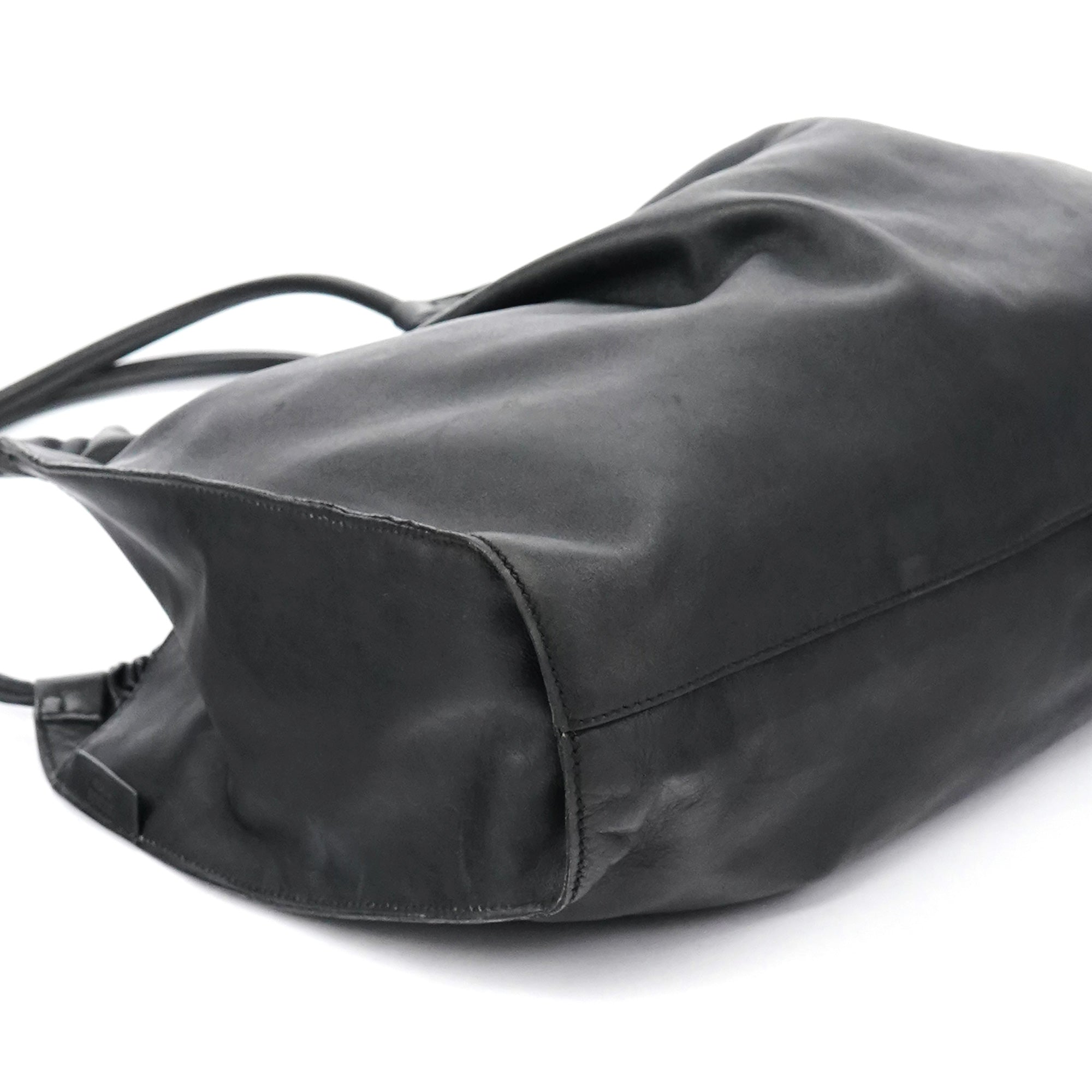 Gucci Black Ruched Leather Shoulder Bag