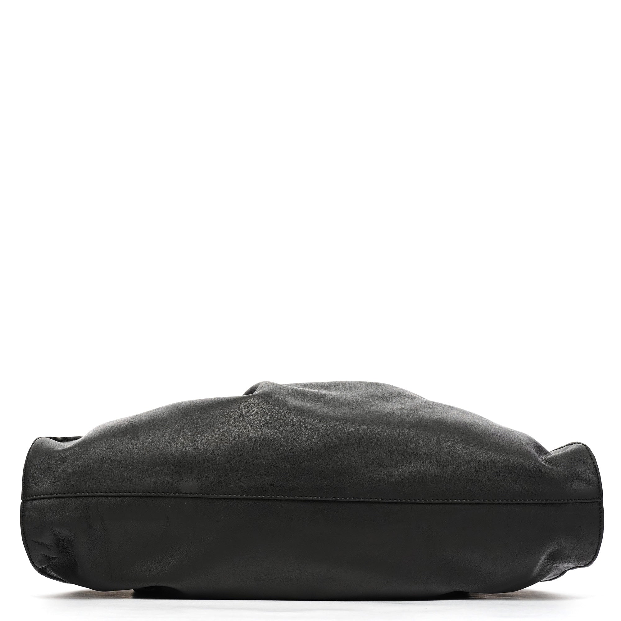 Gucci Black Ruched Leather Shoulder Bag