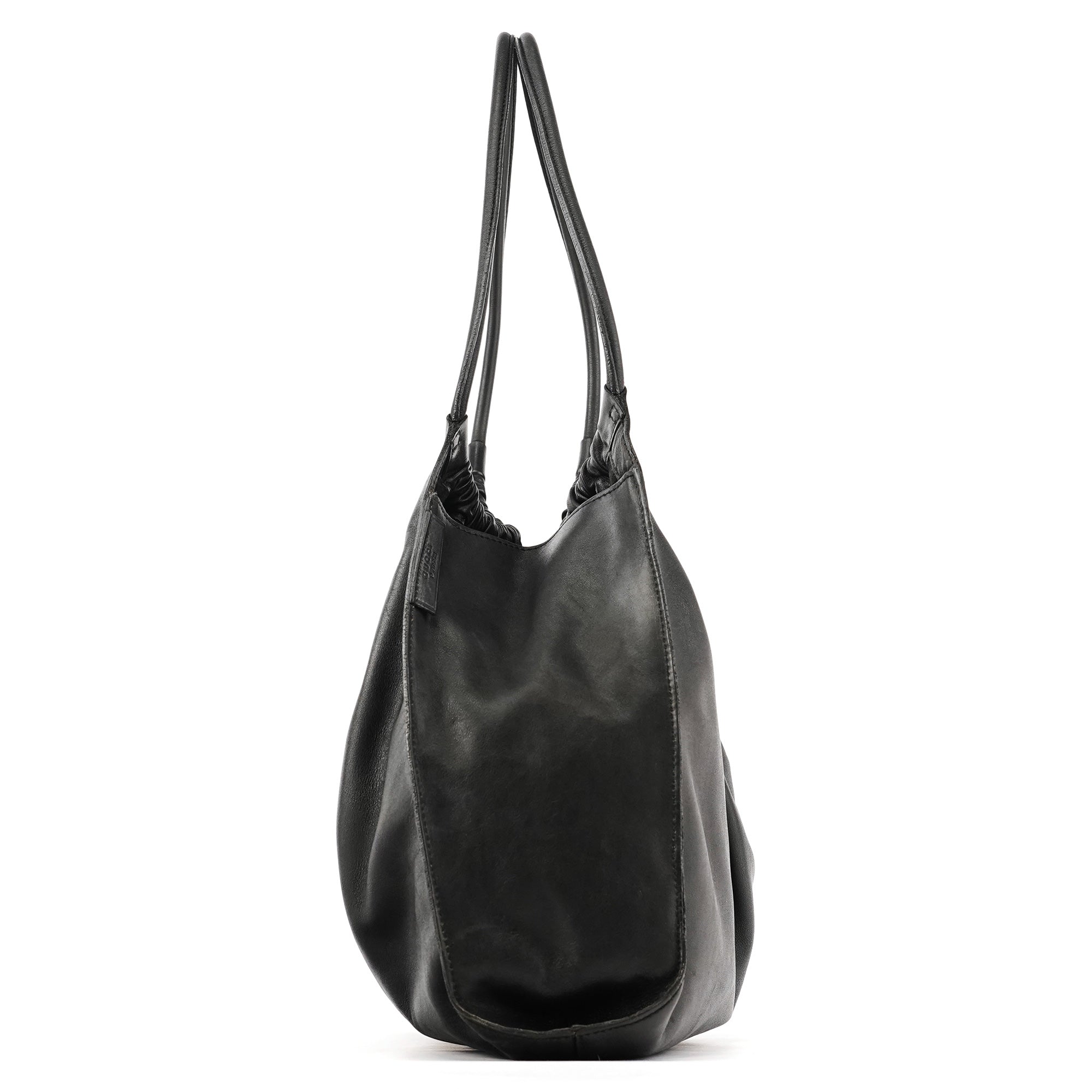 Gucci Black Ruched Leather Shoulder Bag
