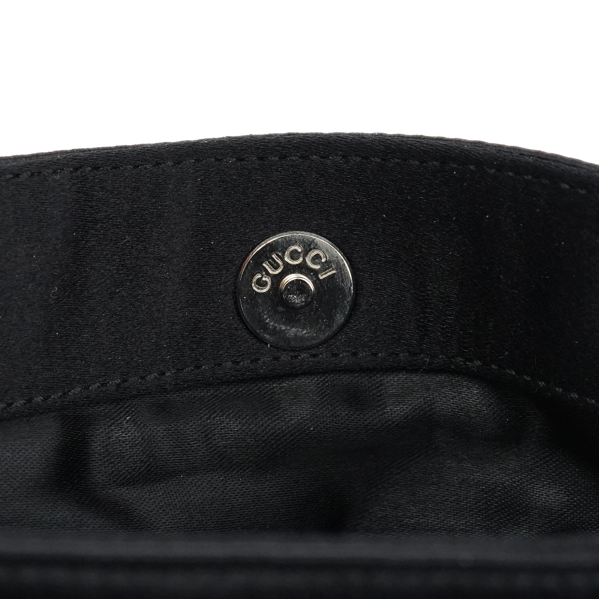 Gucci Black Satin Bamboo Mini 2-Way Bag