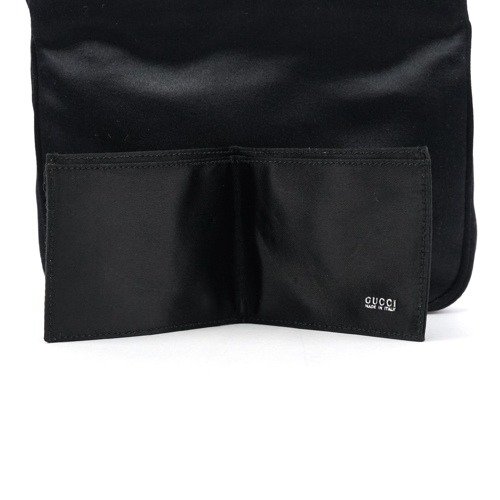 Gucci Black Satin Bamboo Mini 2-Way Bag