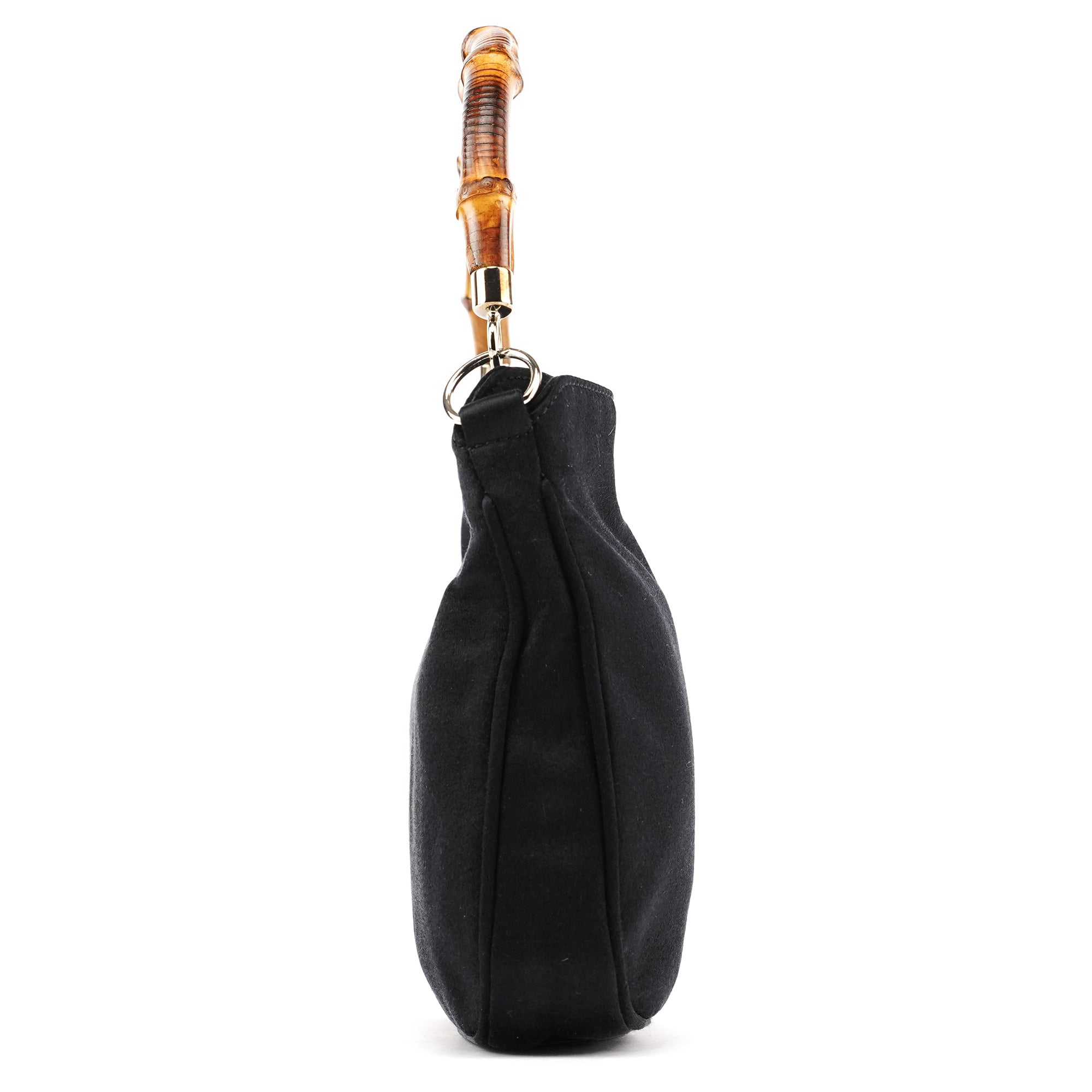 Gucci Black Satin Bamboo Mini 2-Way Bag