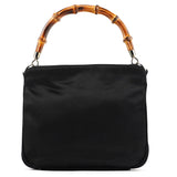 Gucci Black Satin Bamboo Mini 2-Way Bag