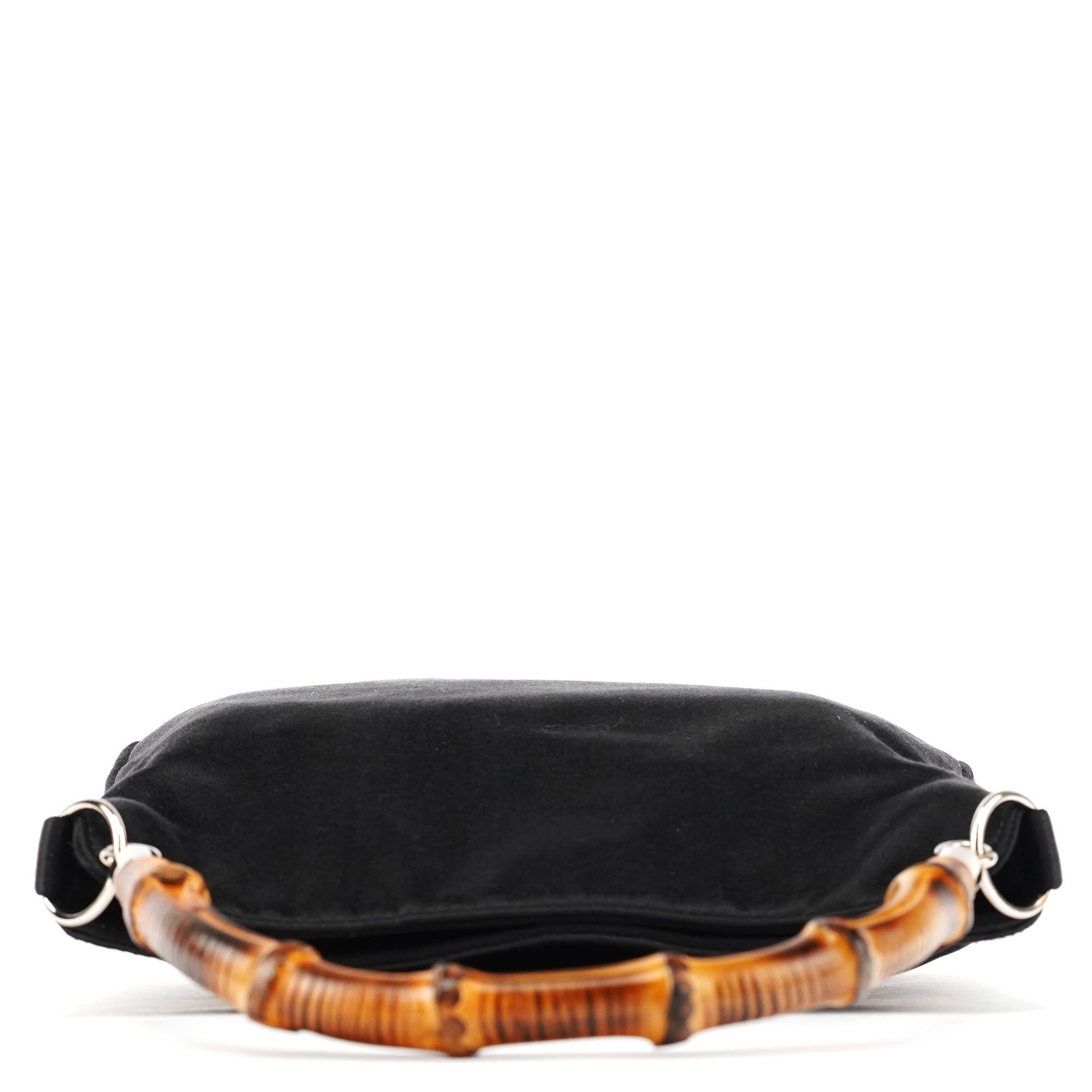 Gucci Black Satin Bamboo Mini 2-Way Bag
