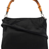 Gucci Black Satin Bamboo Mini 2-Way Bag