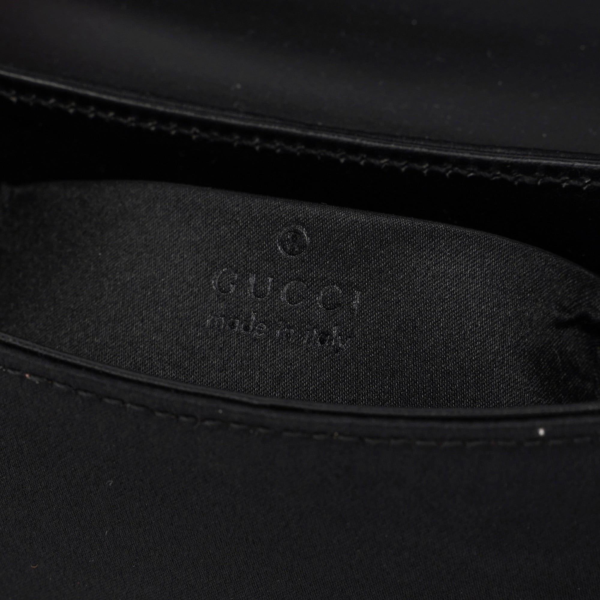 Gucci Black Satin Calfskin Mini Shoulder Bag