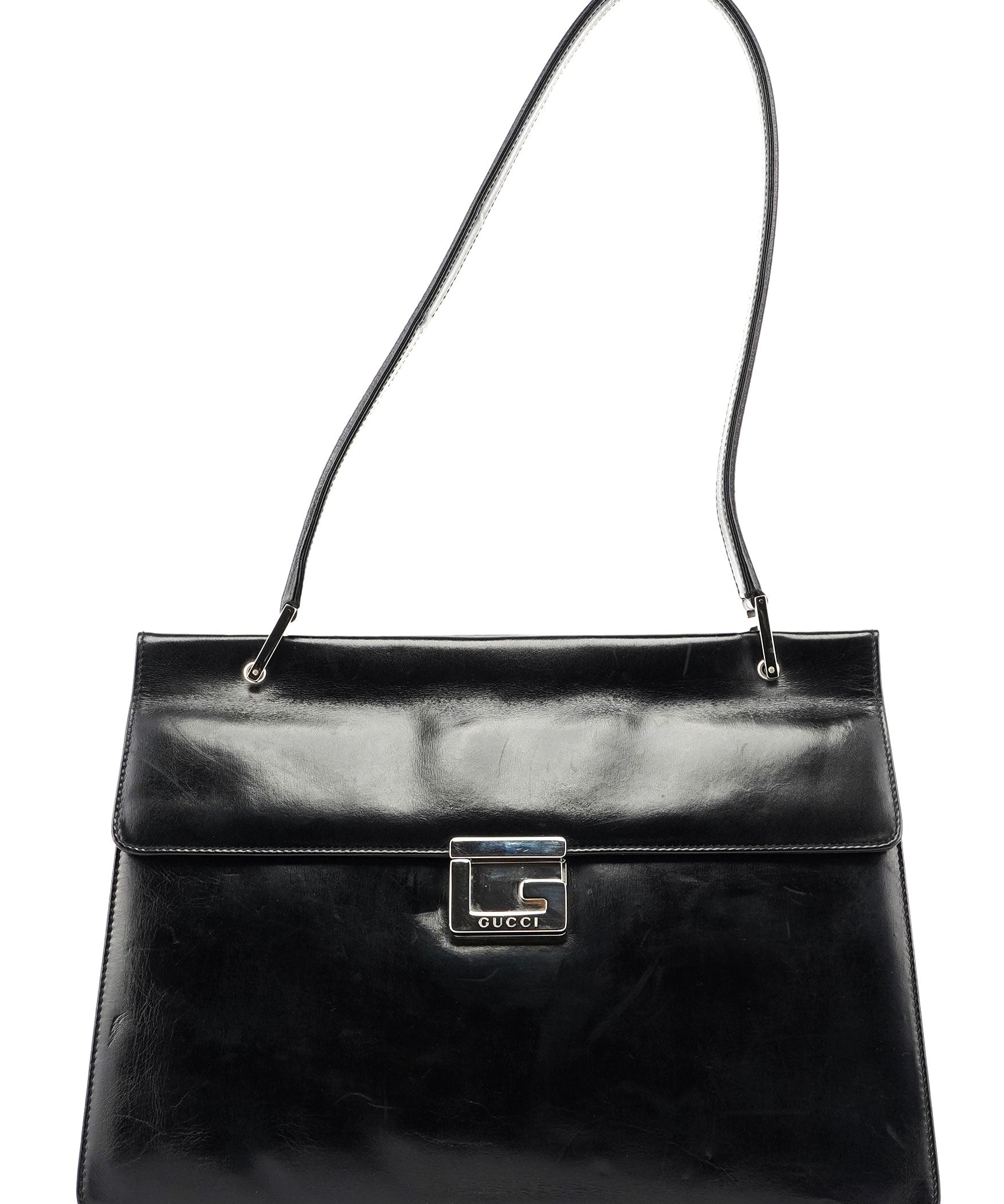 Gucci Black Silver Square G Shoulder Bag