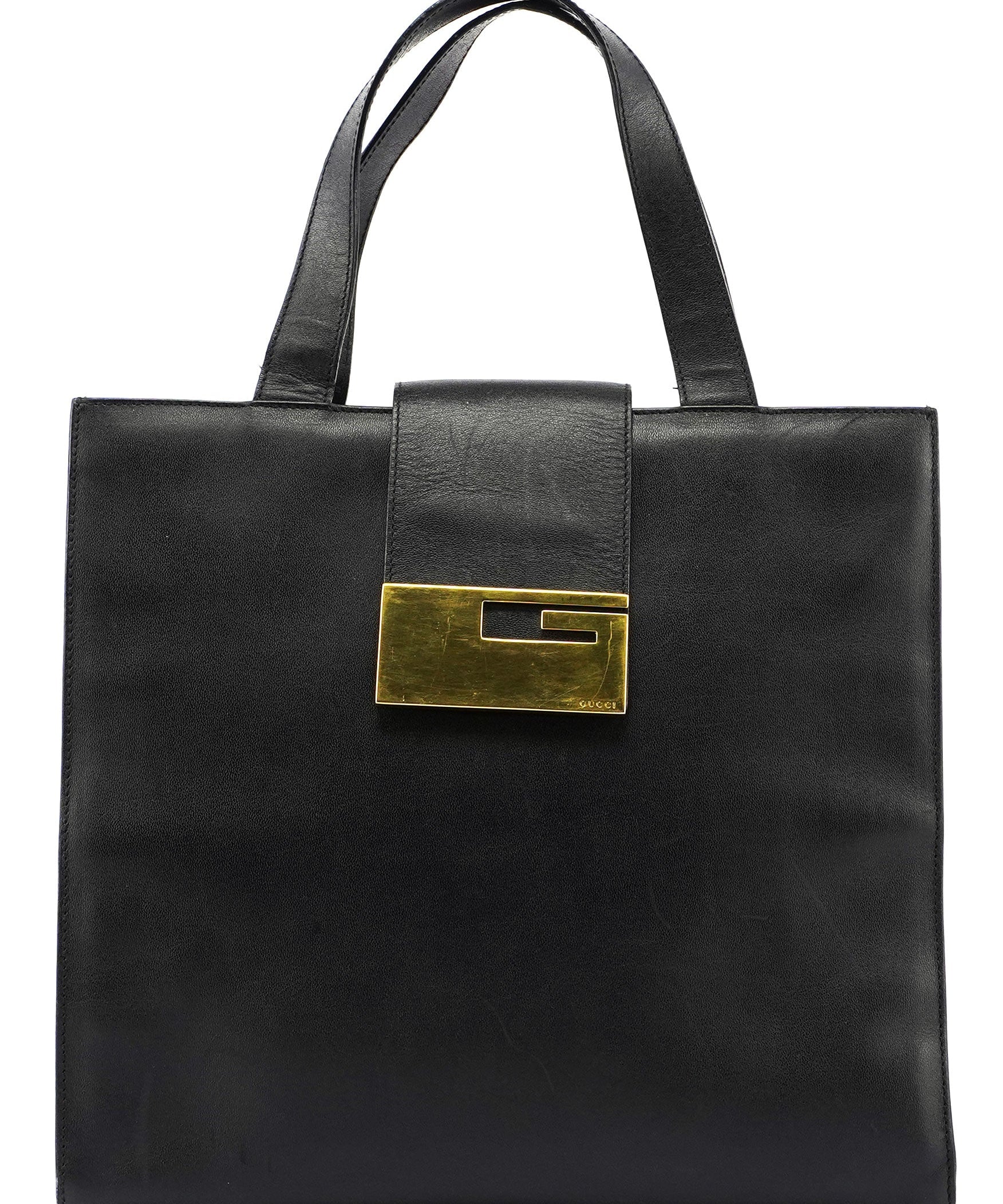 Gucci Black Square G Leather Small Tote