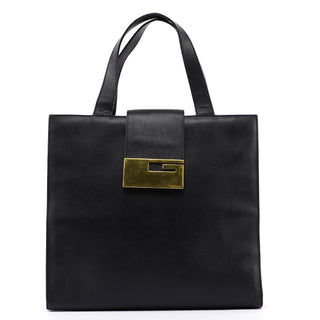 Gucci Black Square G Leather Small Tote