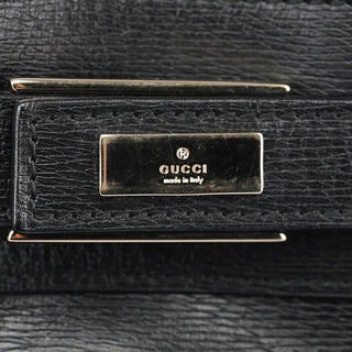 Gucci Black Structured Leather Tote Bag