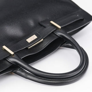 Gucci Black Structured Leather Tote Bag