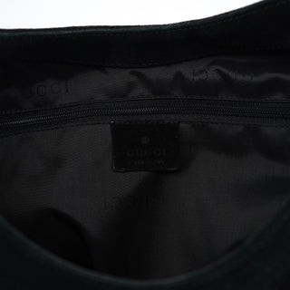 Gucci Black Suede Bamboo Shoulder Bag