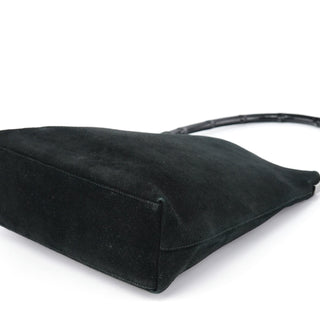 Gucci Black Suede Bamboo Shoulder Bag