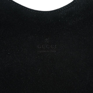 Gucci Black Suede Bamboo Shoulder Bag