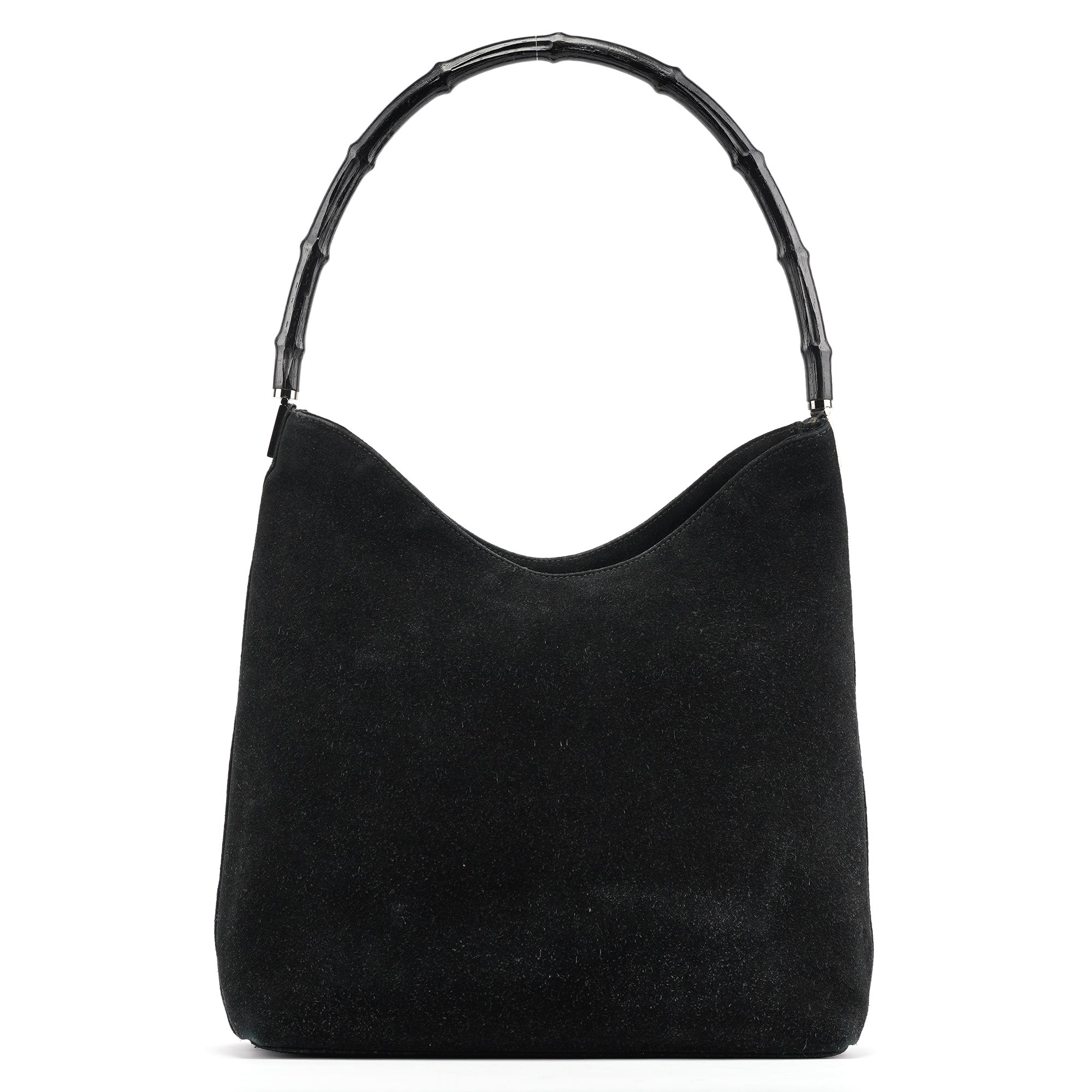 Gucci Sac porté épaule Bamboo en daim noir