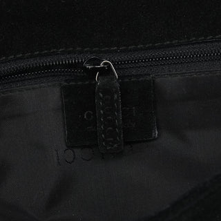 Gucci Black Suede Bamboo Shoulder Bag