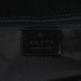Gucci Black Suede Bamboo Shoulder Bag