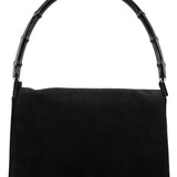 Gucci Black Suede Bamboo Shoulder Bag