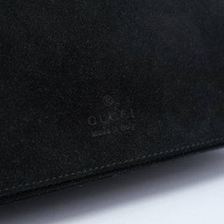 Gucci Black Suede Bamboo Shoulder Bag