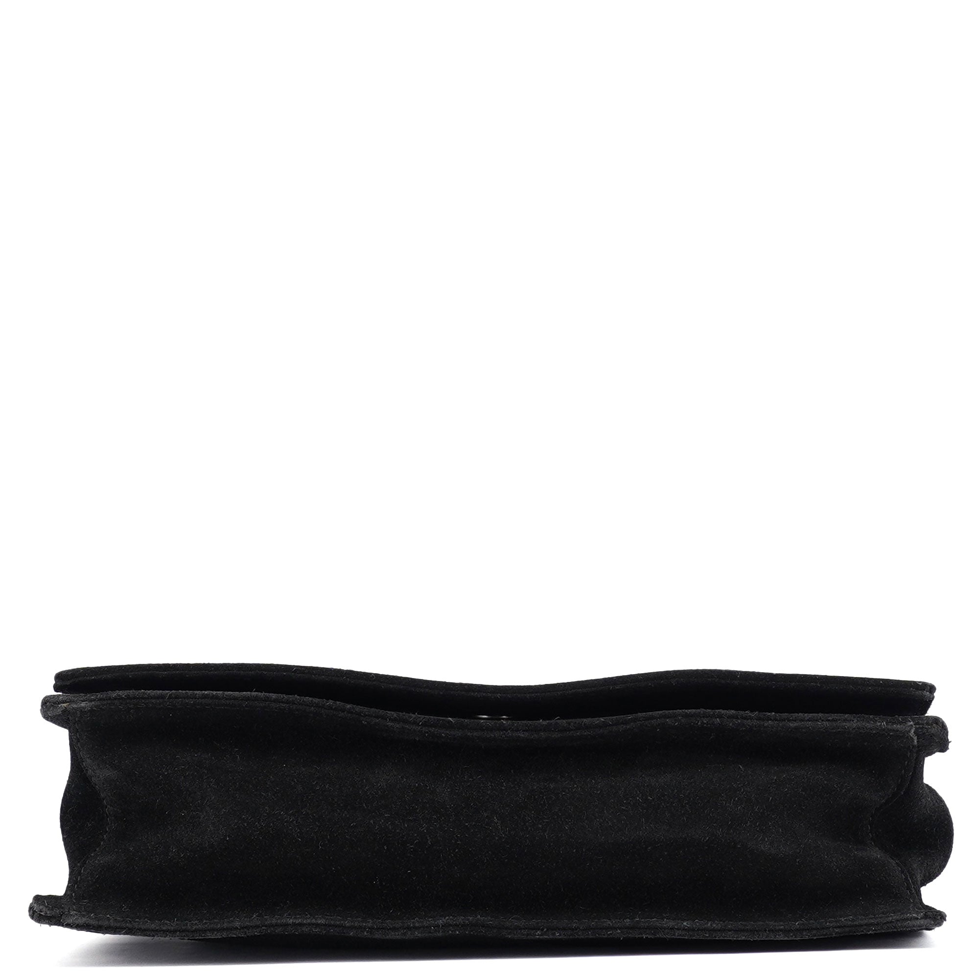 Gucci Black Suede Bamboo Shoulder Bag