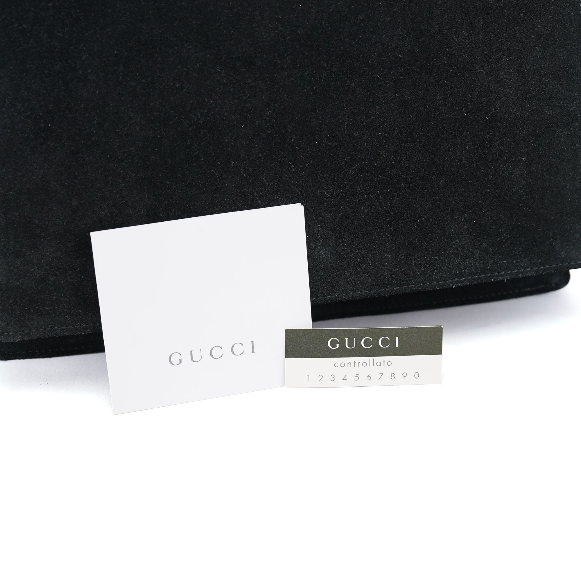 Gucci Black Suede Bamboo Shoulder Bag