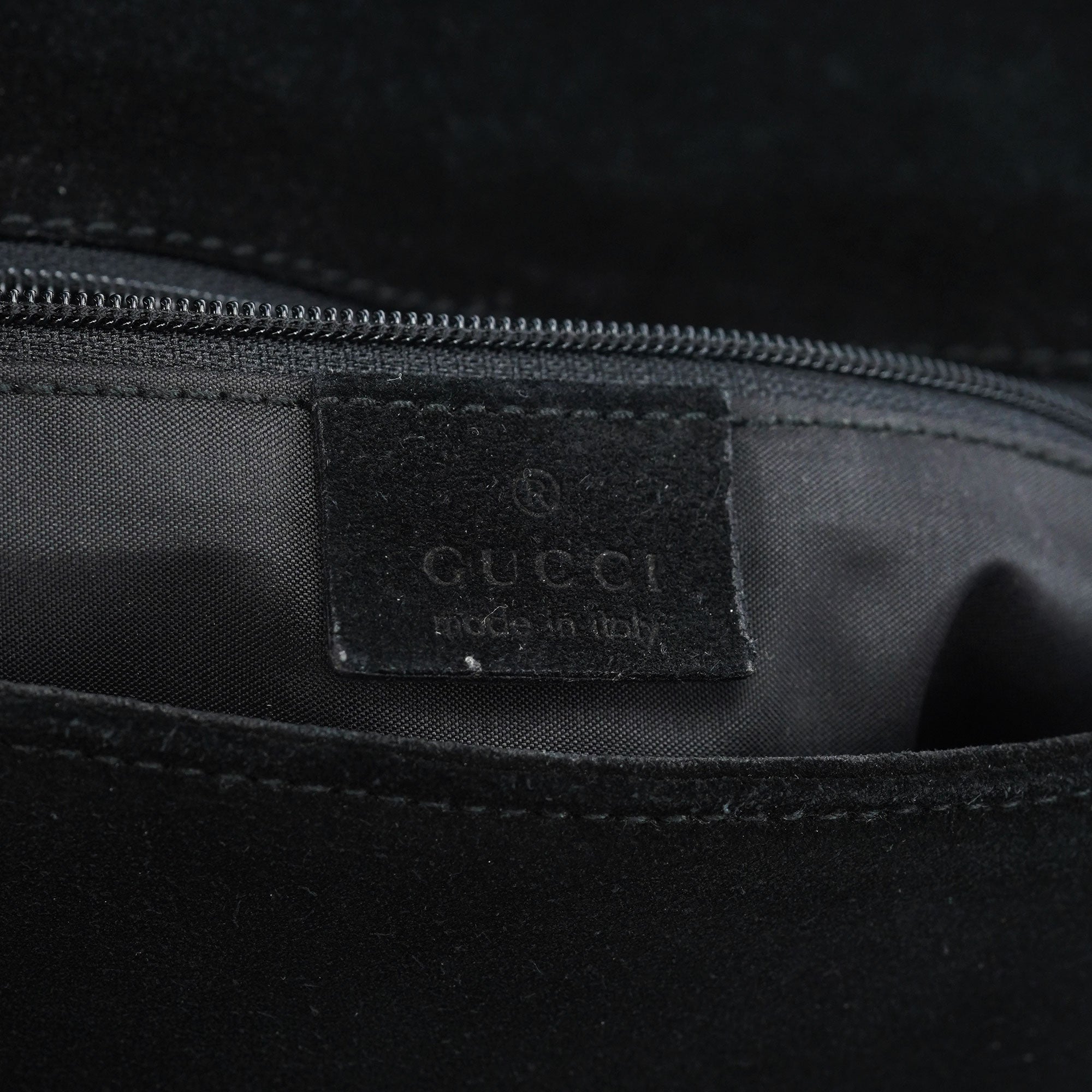 Gucci Black Suede Bamboo Shoulder Bag