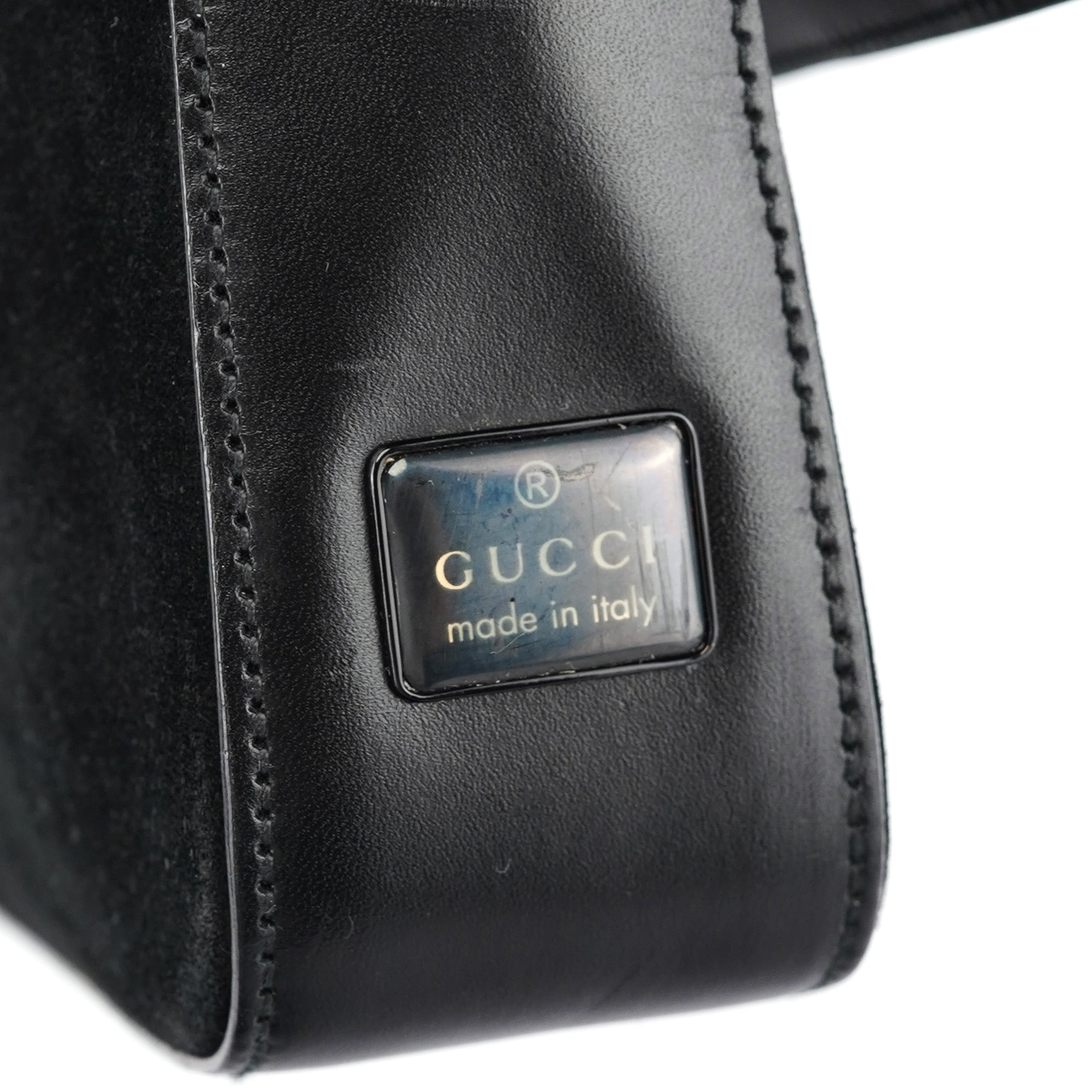 Gucci Sac porté épaule en daim et cuir de veau noir