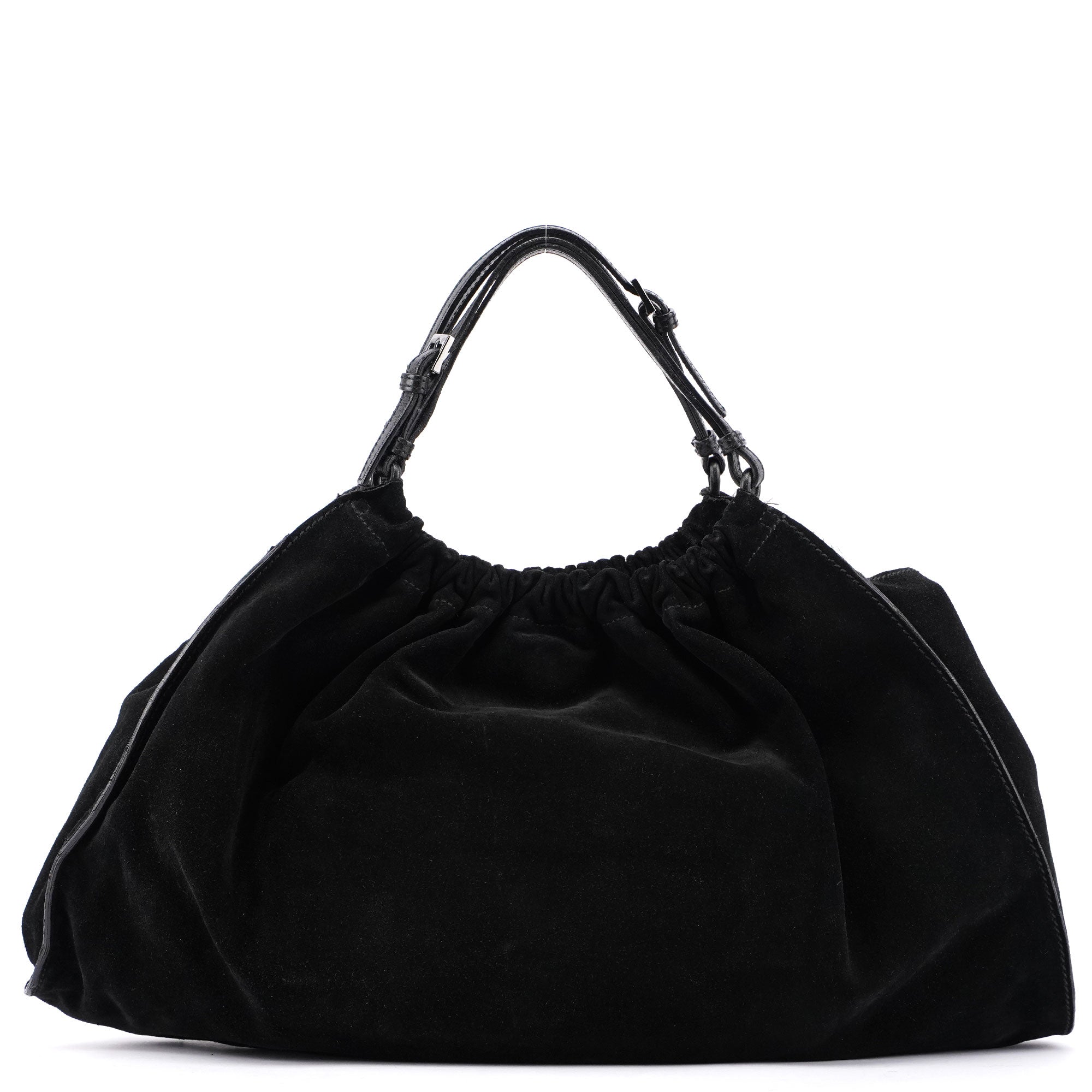 Gucci Sac à main à deux anses en daim noir