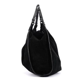 Gucci Black Suede Dual Handle Bag