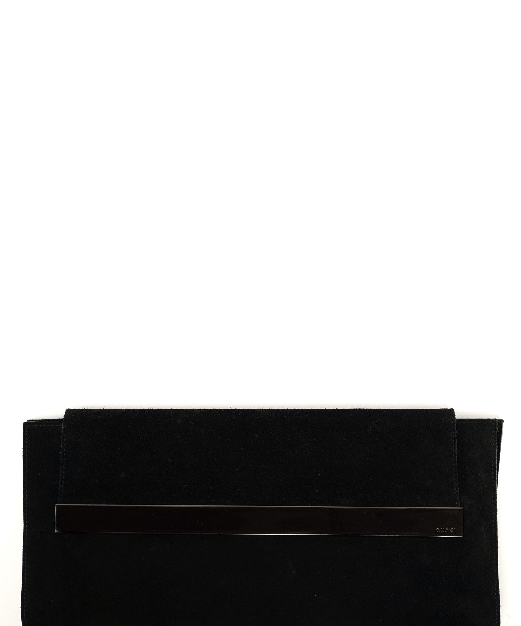 Gucci Black Suede Foldable Clutch