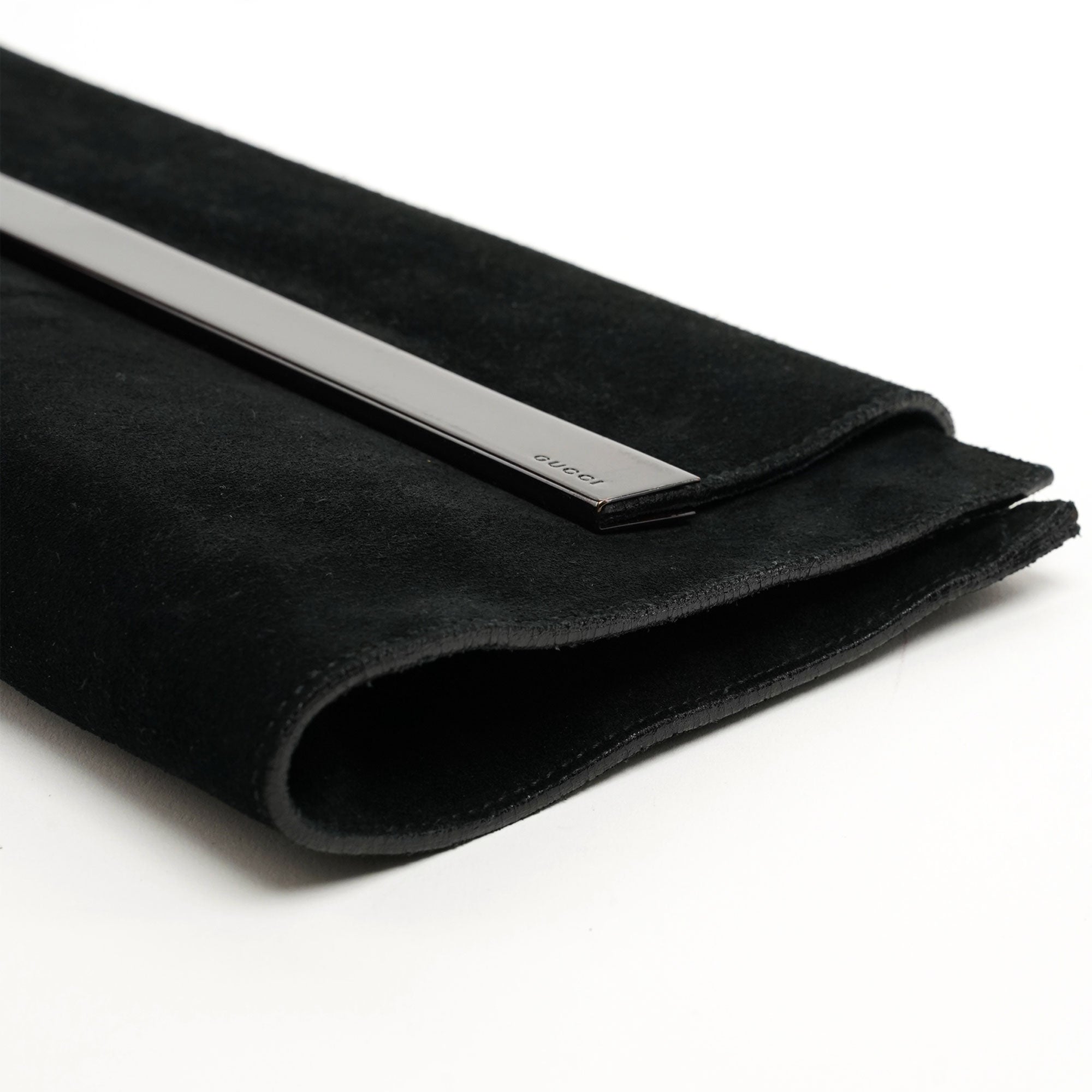 Gucci Black Suede Foldable Clutch