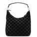 Gucci Black Suede GG Hobo Shoulder Bag