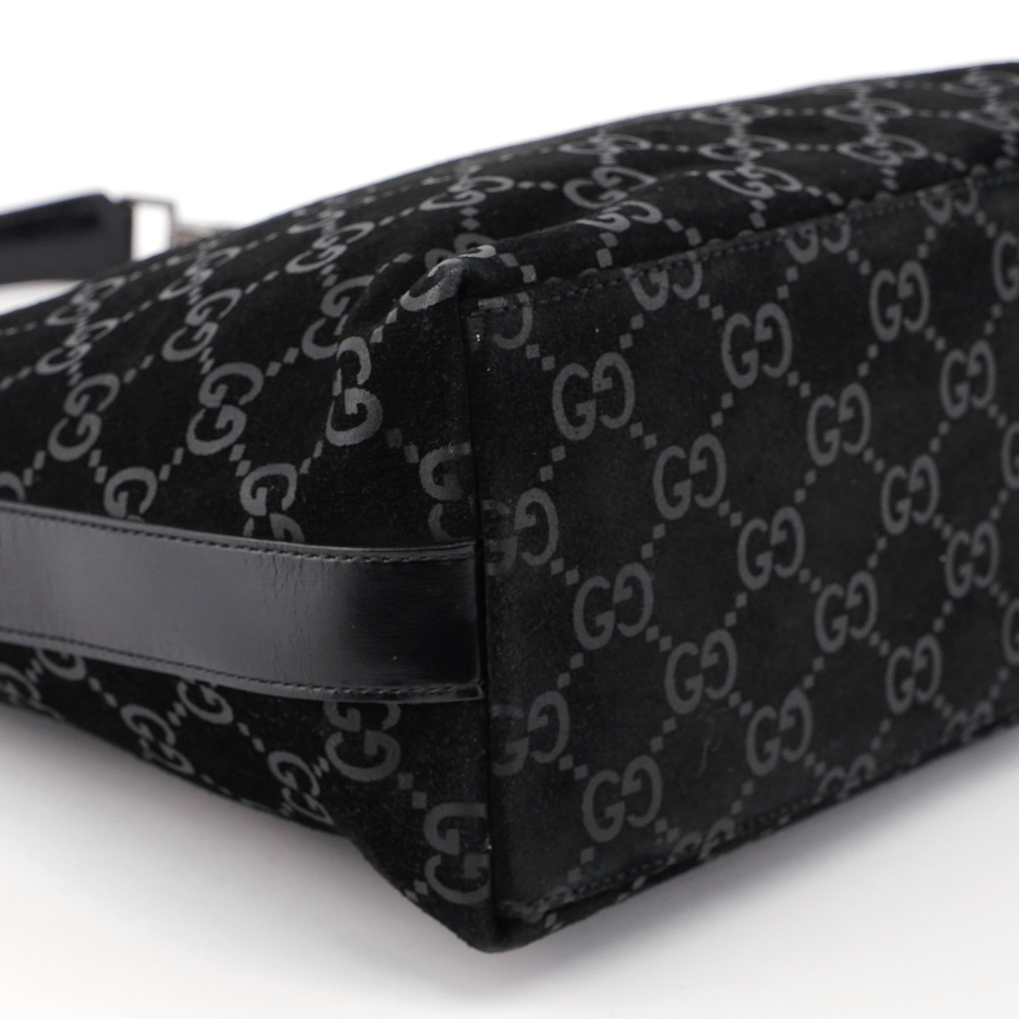 Gucci Sac hobo en daim GG noir